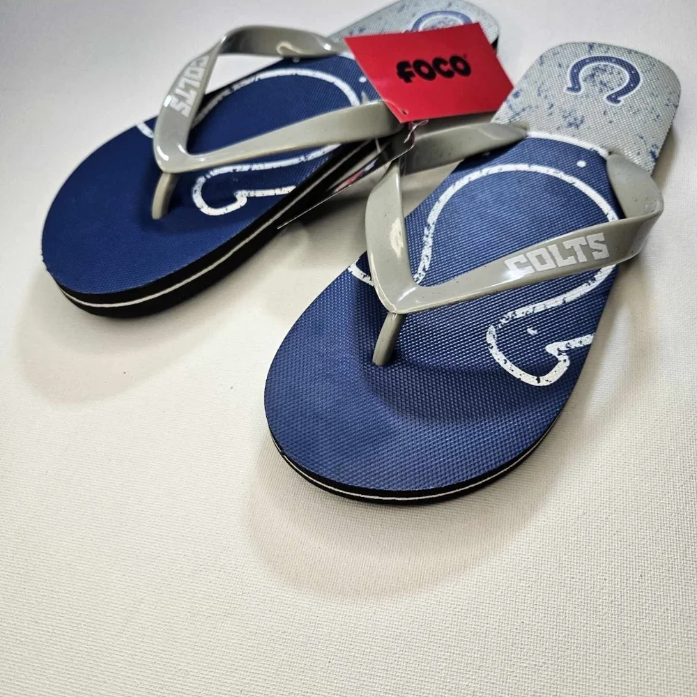 Indianapolis Colts NFL Mens Flip‎ Flops Medium FOCO Officially Licensed Product